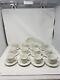 Johnson Brothers Richmond White 12 Coffee/tea Cups Withsaucers Embossed Trellis