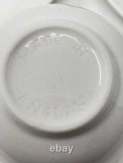 Johnson Brothers Richmond White 12 Coffee/Tea Cups WithSaucers Embossed Trellis