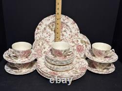 Johnson Brothers Rose Chintz 25 Pieces 5 Pc Place Setting Service for 5 USA