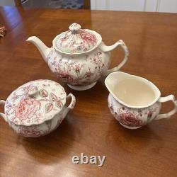 Johnson Brothers Rose Chintz 5 Pcs Coffe Set (Creamer, sugar and Coffee Pot)