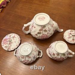 Johnson Brothers Rose Chintz 5 Pcs Coffe Set (Creamer, sugar and Coffee Pot)