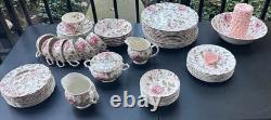 Johnson Brothers Rose Chintz Ironstone made in England 24 Piece Black Label O1