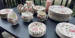 Johnson Brothers Rose Chintz Ironstone made in England 24 Piece Black Label O1