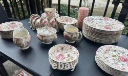 Johnson Brothers Rose Chintz Ironstone made in England 24 Piece Black Label O1