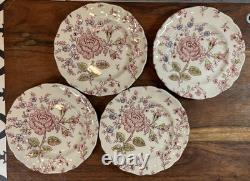 Johnson Brothers Rose Chintz Ironstone made in England 24 Piece Black Label O1
