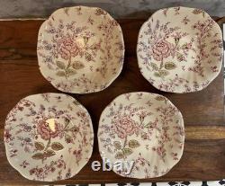 Johnson Brothers Rose Chintz Ironstone made in England 24 Piece Black Label O1