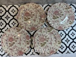 Johnson Brothers Rose Chintz Ironstone made in England 24 Piece Black Label O1