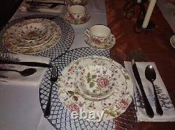 Johnson Brothers Rose Chintz Pink Dinner Set For 12 Vintage Floral England