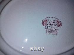 Johnson Brothers Rose Chintz Pink Dinner Set For 12 Vintage Floral England