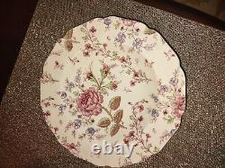 Johnson Brothers Rose Chintz Pink Dinner Set For 12 Vintage Floral England