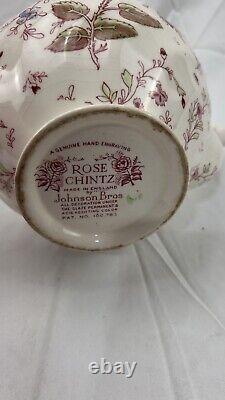 Johnson Brothers Rose Chintz Pink Teapot/ See Description