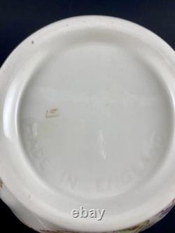 Johnson Brothers Rose Chintz TEAPOT w 4 DEMITASSE Cups & Saucers England Discont