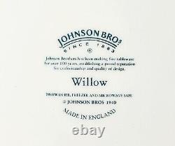 Johnson Brothers SET of 8 BLUE WILLOW 10.25 Dinner Plates Oriental IMPERFECTION