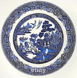 Johnson Brothers SET of 8 BLUE WILLOW 10.25 Dinner Plates Oriental IMPERFECTION