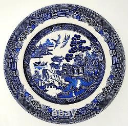 Johnson Brothers SET of 8 BLUE WILLOW 10.25 Dinner Plates Oriental IMPERFECTION