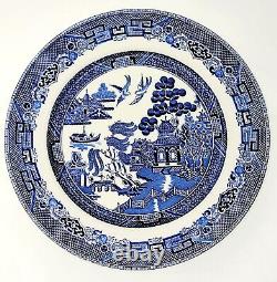 Johnson Brothers SET of 8 BLUE WILLOW 10.25 Dinner Plates Oriental IMPERFECTION