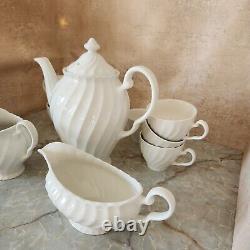 Johnson Brothers Snowhite Regency 10 Piece Coffee Pot Set, White Ceramic Teapot