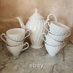 Johnson Brothers Snowhite Regency 10 Piece Coffee Pot Set, White Ceramic Teapot