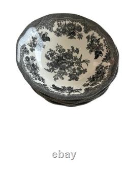 Johnson Brothers Soup Cereal Bowl 6 1/2 inch Asiatic Pheasant Black Set of 6
