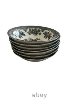 Johnson Brothers Soup Cereal Bowl 6 1/2 inch Asiatic Pheasant Black Set of 6