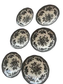 Johnson Brothers Soup Cereal Bowl 6 1/2 inch Asiatic Pheasant Black Set of 6