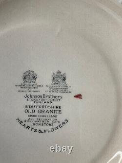 Johnson Brothers Staffordshire Old Granite Hearts & Flowers 27 Piece Set. READ