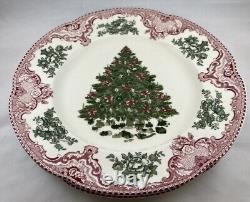 Johnson Brothers TWO England 1883 Old Britain Castles Dinner Plate Pink & Green