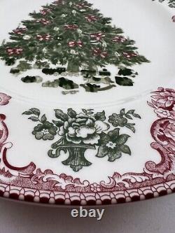 Johnson Brothers TWO England 1883 Old Britain Castles Dinner Plate Pink & Green