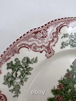 Johnson Brothers TWO England 1883 Old Britain Castles Dinner Plate Pink & Green