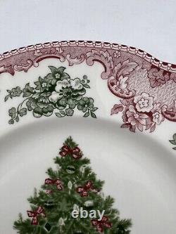 Johnson Brothers TWO England 1883 Old Britain Castles Dinner Plate Pink & Green