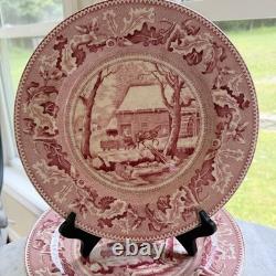 Johnson Brothers Thanksgiving Frozen Up Dinner Plates 10.5 Set Of 12 1940s