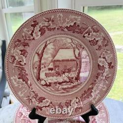 Johnson Brothers Thanksgiving Frozen Up Dinner Plates 10.5 Set Of 12 1940s