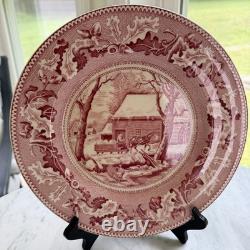 Johnson Brothers Thanksgiving Frozen Up Dinner Plates 10.5 Set Of 12 1940s