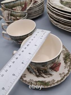 Johnson Brothers The Friendly Village Dinner Plates W Teacups & Saucers