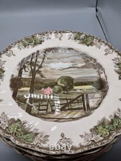 Johnson Brothers The Friendly Village Dinner Plates W Teacups & Saucers