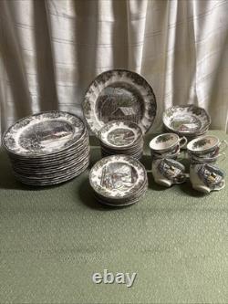 Johnson Brothers The Friendly Village School House, Cover Bridge, 45 PC Set