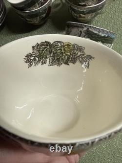 Johnson Brothers The Friendly Village School House, Cover Bridge, 45 PC Set