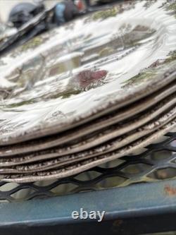 Johnson Brothers The Friendly Village Turkey Scene Dinner Plates 10.5 5 Pc