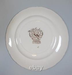 Johnson Brothers WILD TURKEYS-BROWN/NATIVE AMERICAN Dinner Plates Lot of 12