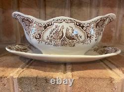 Johnson Brothers WILD TURKEYS NATIVE AMERICAN GRAVY BOAT Excellent Condition