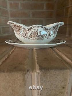 Johnson Brothers WILD TURKEYS NATIVE AMERICAN GRAVY BOAT Excellent Condition