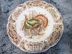 Johnson Brothers Wild Turkeys Native American 8 Salad Plates Set of 2 MINT Johnson Brothers Wild Turkeys Native American 8 Salad Plates Set of 2 MINT