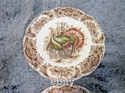 Johnson Brothers Wild Turkeys Native American 8 Salad Plates Set of 2 MINT