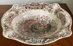 Johnson Brothers Wild Turkeys Native American Windsor Ware 9.75 Vegetable Bowl