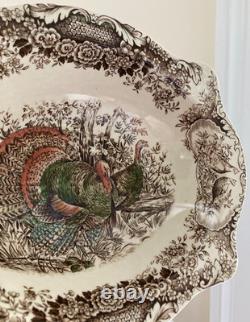 Johnson Brothers Wild Turkeys Native American Windsor Ware 9.75 Vegetable Bowl