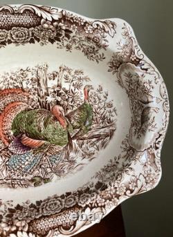 Johnson Brothers Wild Turkeys Native American Windsor Ware 9.75 Vegetable Bowl