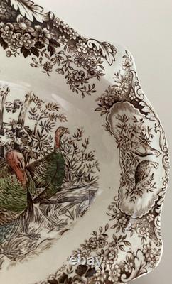 Johnson Brothers Wild Turkeys Native American Windsor Ware 9.75 Vegetable Bowl