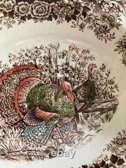 Johnson Brothers Wild Turkeys Native American Windsor Ware 9.75 Vegetable Bowl