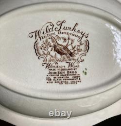 Johnson Brothers Wild Turkeys Native American Windsor Ware 9.75 Vegetable Bowl