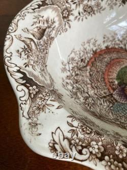 Johnson Brothers Wild Turkeys Native American Windsor Ware 9.75 Vegetable Bowl
